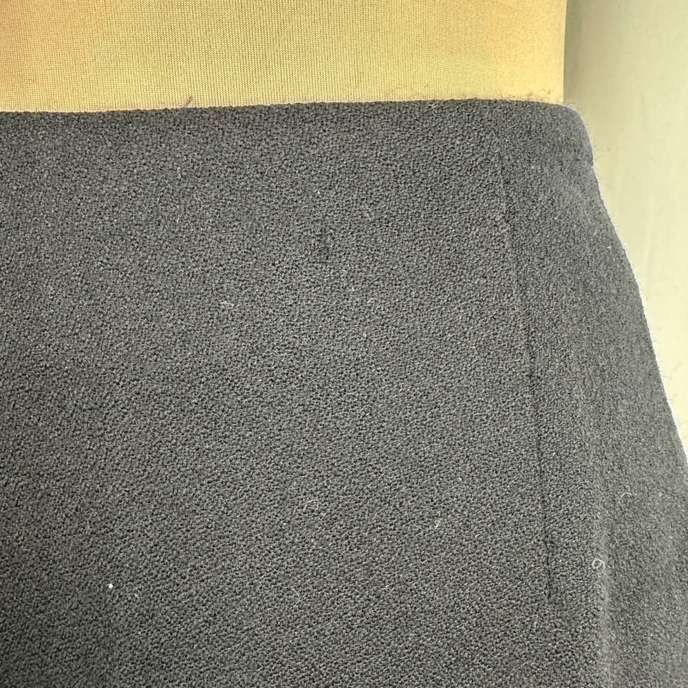 Vintage Harvé Benard Black Wool Maxi Skirt Women's Size 8 Asymmetrical Vent - Picture 9 of 10